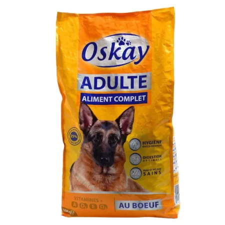 Croquettes au bœuf pour chien adulte 10Kg - OSKA