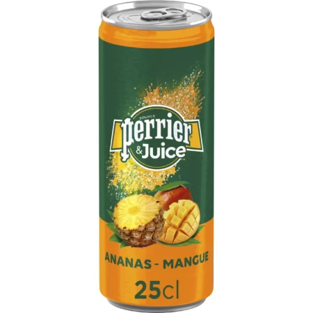 Perrier & Juice Eau gazeuse aromatisée ananas et mangue 25cl