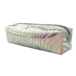 Trousse carrée 1 zip zèbre 20×5,5×5,5cm silver