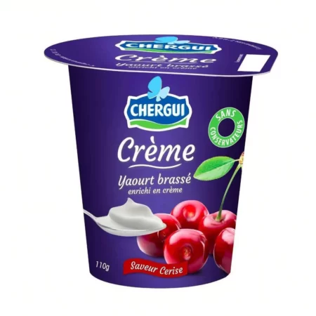 Yaourt brassé cerise crème 110g - CHERGUI