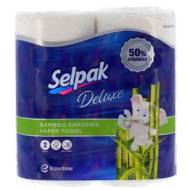 2 Essui Tout Super Absorbants Enrichi en Bambou Selpak
