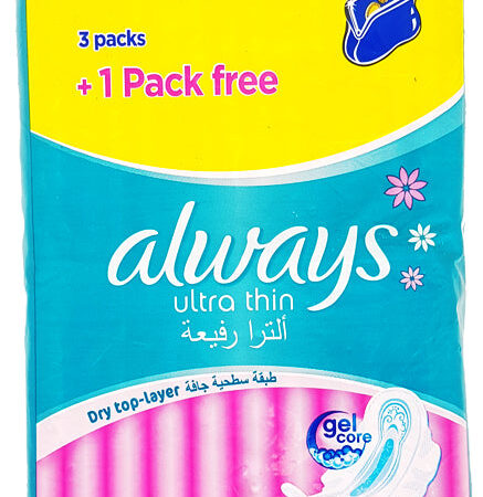 24 Serviettes Hygiéniques Long Always Ultra + 8 Gratuites