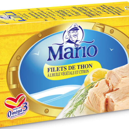 Filets de Thon à l'Huile Végétale et Citron Mario 125g