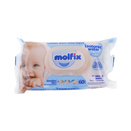 Lingette bébé sensitive pH neutre x60 unités - MOLFIX