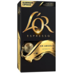 10 Capsules Espresso L'OR Absolu Compatibles Avec Les Machines Nespresso (Intensité 9 )